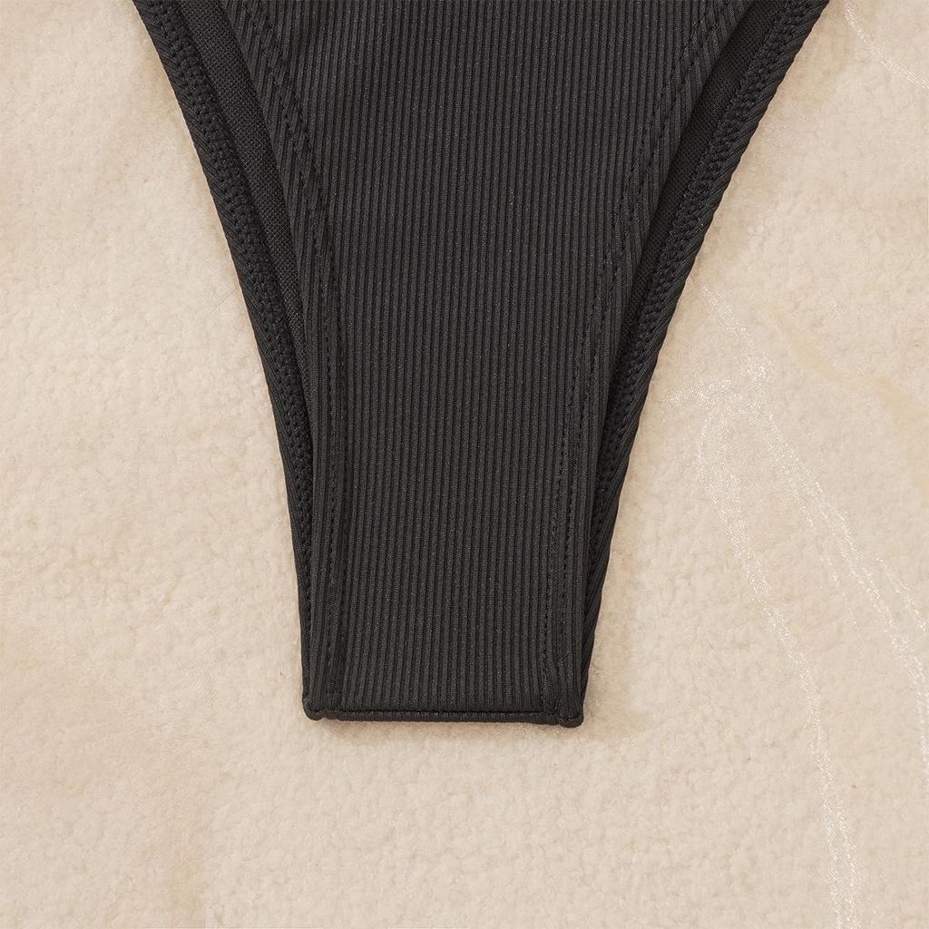 2023 V-Shaped Ribbed Bikini with Split Pants - Sexy Women's Swimwear