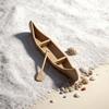 3D Printed Canoe Miniature Ornament, Compact Mini Boat Model with Paddle Accessories, Fine Wood Grain Texture Realistic Canoe Replica