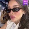 Narrow Oval Frame Women's UV Protection Fashion Sunglasses 2024 - European & American Style, Perfect for the Beach.