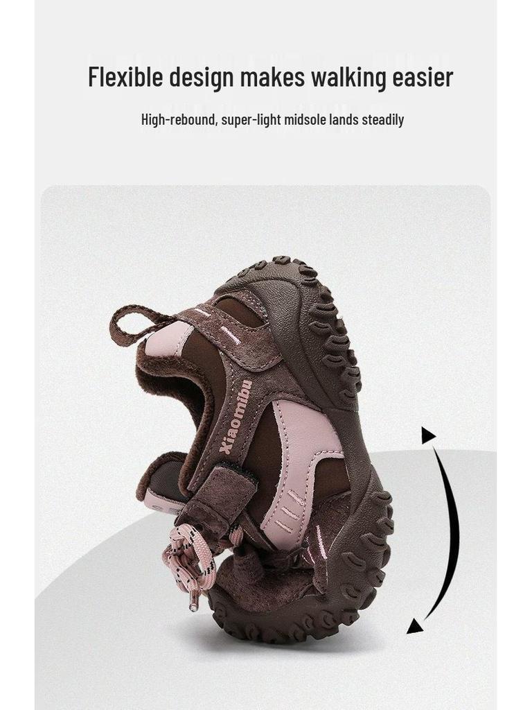 2025 Spring/Autumn Girls' Casual Shoes: Forrest Gump Style Parent-Child Sneakers with Winter Velvet