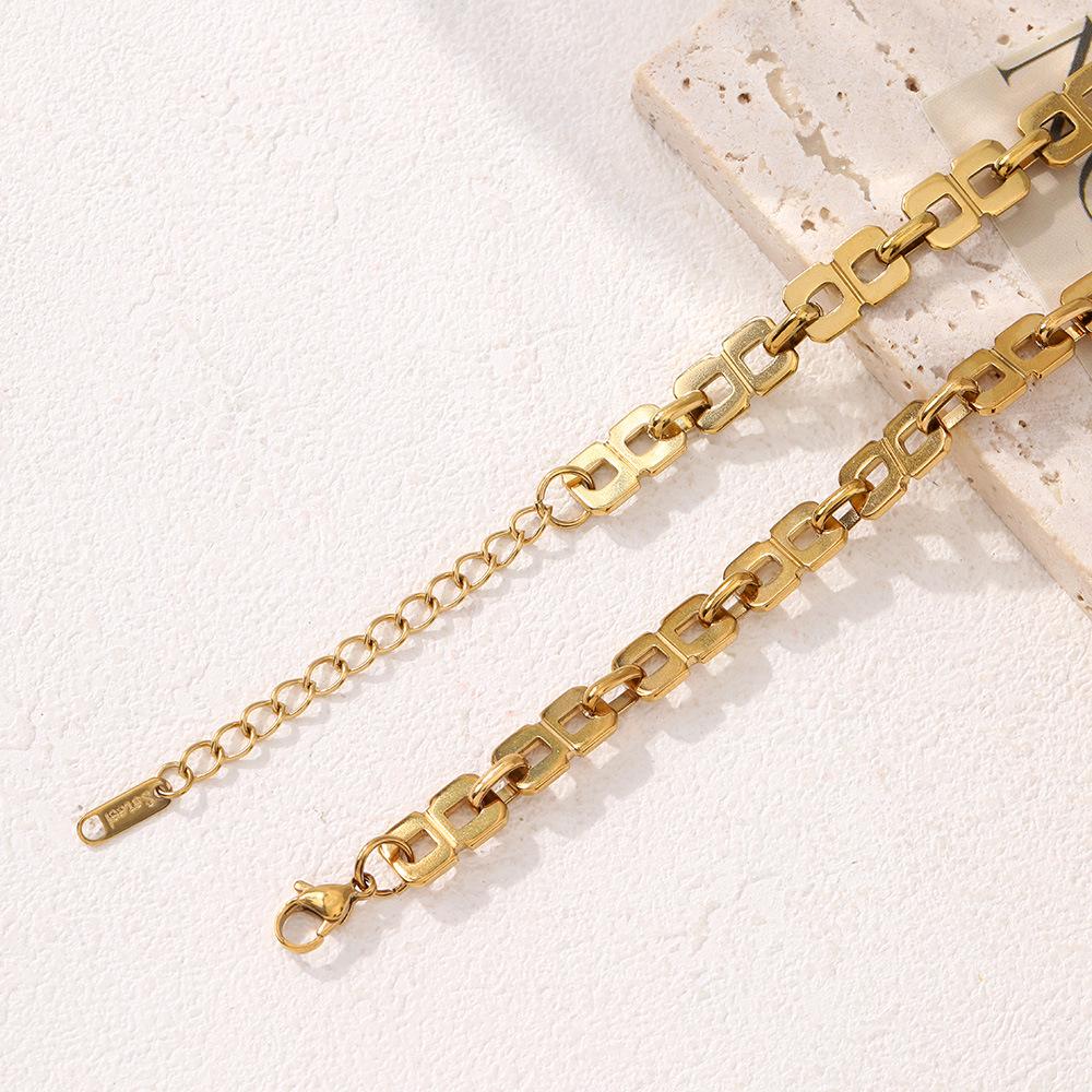 Colorfast Stainless Steel Jewelry Set: Summer Necklace & Bracelet for Women