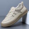 Spring Autumn New Cow Leather Sneakers for Men Lace Designer Fashion Board Shoes Male Wear-resistant Soft Sole Casual Shoe Ma