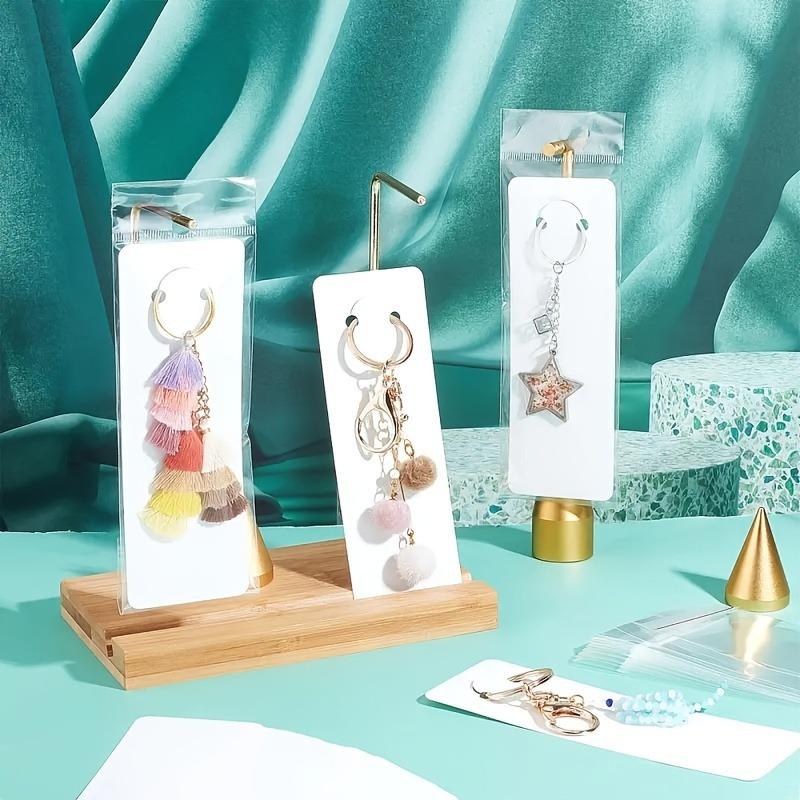 500/1000pcs White Display Cards for Showcasing Keychain Jewelry Earring Necklace Display Cards Jewelry Making Packaging Supplies