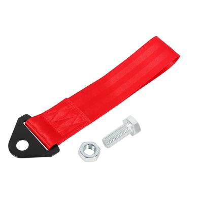 ACROPIX Car Tow Hook Bumper Trailer Belt Strap Universal Red 1pcs