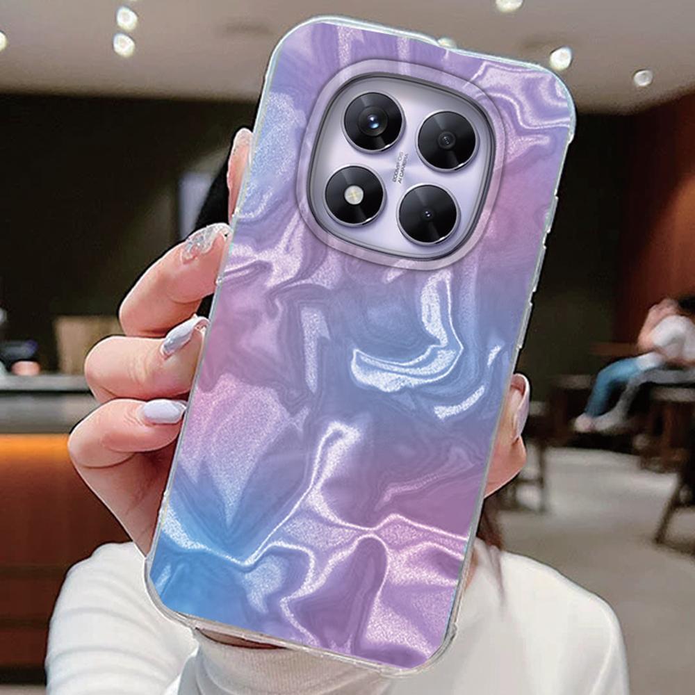 

Чехлы для телефонов Xiaomi Redmi Note 14 13 Pro Plus 5G 14T 13T Pro Poco M6 Pro Цветной градиентный лазерный чехол Силиконовый бампер Redmi Note 14 Pro 5G белый