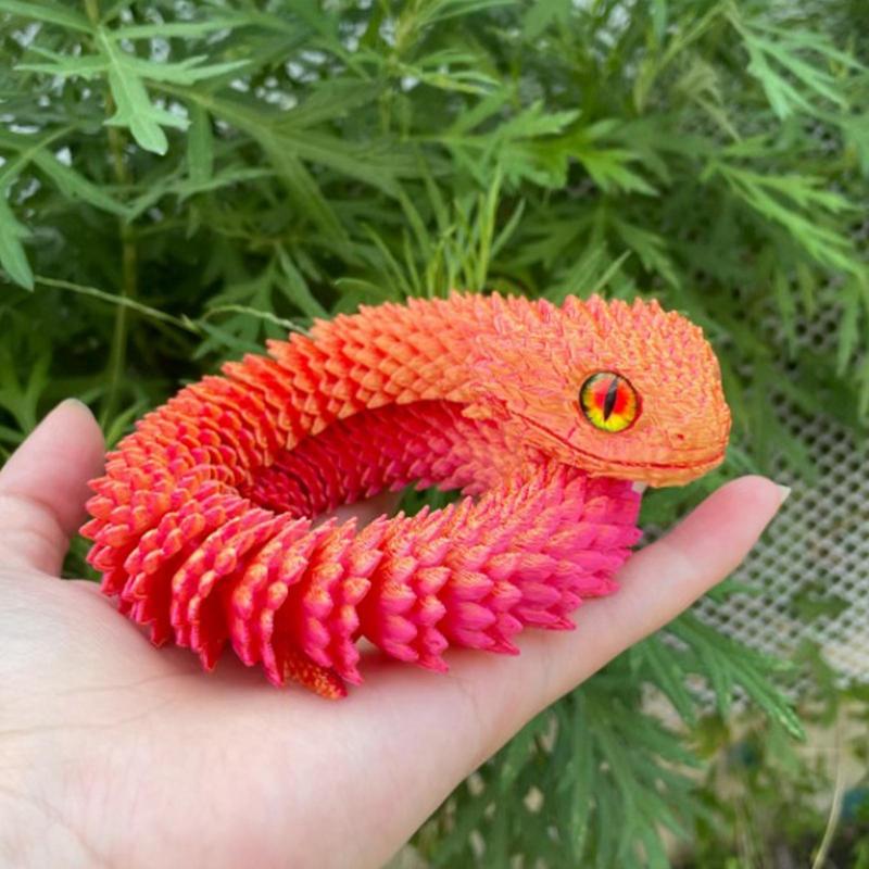 Articulated Snake Fidget Toys 2.5 Ft Realistic 3D Printed Snake Animal toys Ornament for Birthday Easter Basket Desk Decor Home