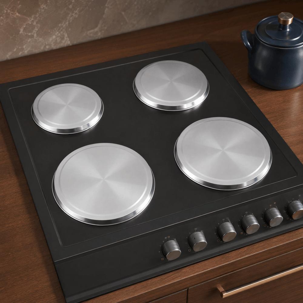 4 PCS Silver Stove Burner Covers Stainless Steel Electric Cooktop Covers Cooker Protection