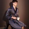 Robe da Notte Uomo di Alta Qualità Estive Sottili Accappatoio Taglia Grande Pigiama Stampato in Seta Ghiacciata Vestaglia Intera Abbigliamento da Casa Maschile Primavera