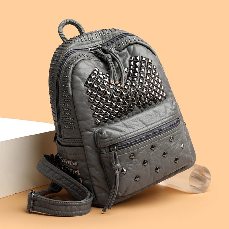 Rivet PU Backpack Women Travel Backpack