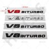 3D ABS V8 BITURBO Emblem Logo Door Side Fender Badge For Mercedes Benz 2014-2016 C63 G63 W222 W223 W213 W212 W205 W204 W205 E63 BB1