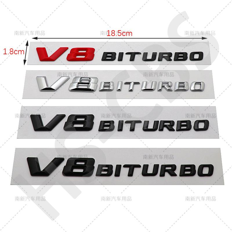 3D ABS V8 BITURBO Emblem Logo Door Side Fender Badge For Mercedes Benz 2014-2016 C63 G63 W222 W223 W213 W212 W205 W204 W205 E63 BB1