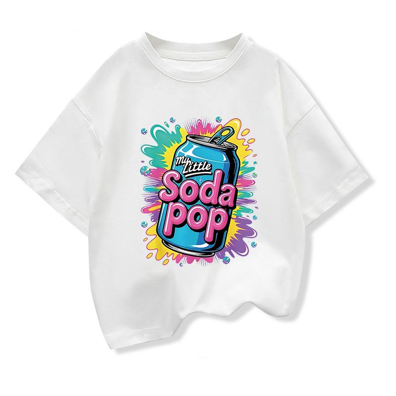 Kids Short-Sleeve T Shirts My Little Soda Pop Children's Summer Loose Tees Boys Girls Casual Tee Tops