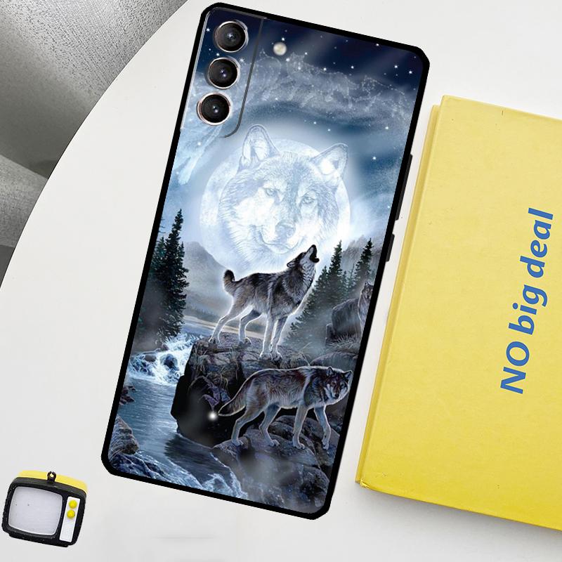 Wolf Phone Case For Samsung Galaxy S25 S24 Ultra S20 S21 S22 S23 Plus S9 S10 S24 FE S25 FE Cover