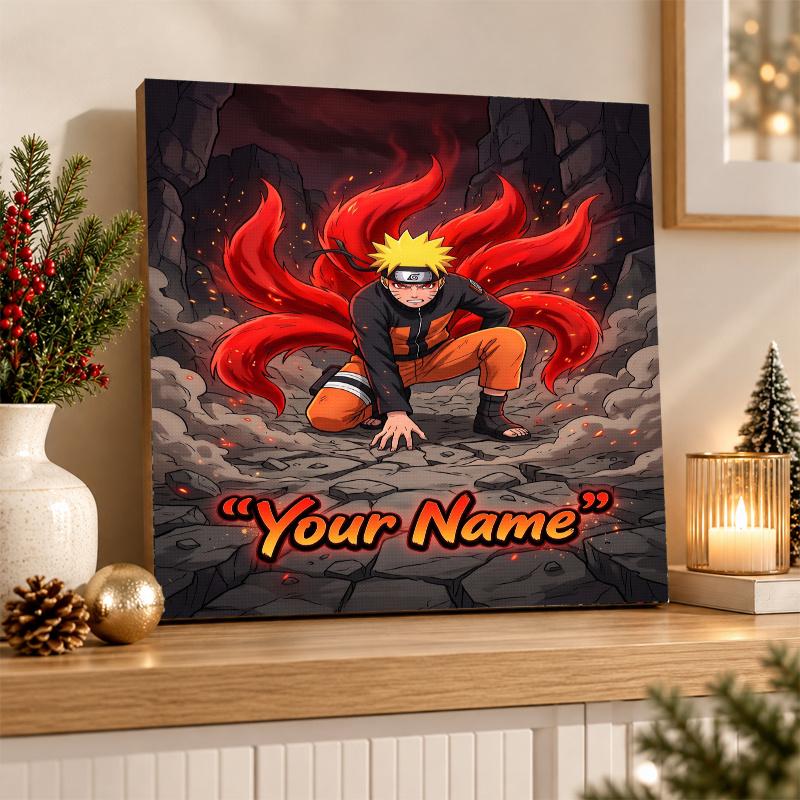 Kurama Naruto Custom Name Diamond Painting Personalized 5D Full Drill DIY Diamond Art Home Decor