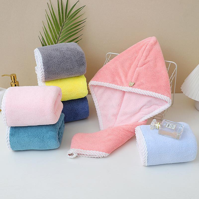 Women's Two-Tone Double-Layer Long Hair Thickened Drying Cap