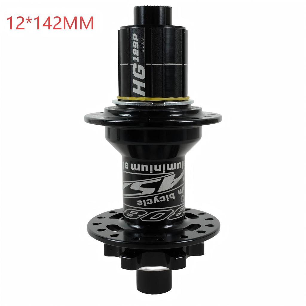 32-Hole Mountain Bike Rear Hub, Four-Bearing, Quick Release Thru-Axle, Six-Bolt Disc Brake, Six-Pawl Cassette Freehub