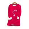 Women Thick Fleece Printing Sweatshirt Warm  Underwear Top