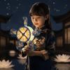 Spinning Axis Rabbit Spinning Lanterns Retro Pattern Rotating Windmill Light  Crafting Activity