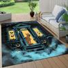 Scooby‑Doo2 Flannel Pattern Square Carpet,Area Rug,Carpet Rug for Living Room Bedroom Sofa Playroom Decor,Non-slip Floor Mat