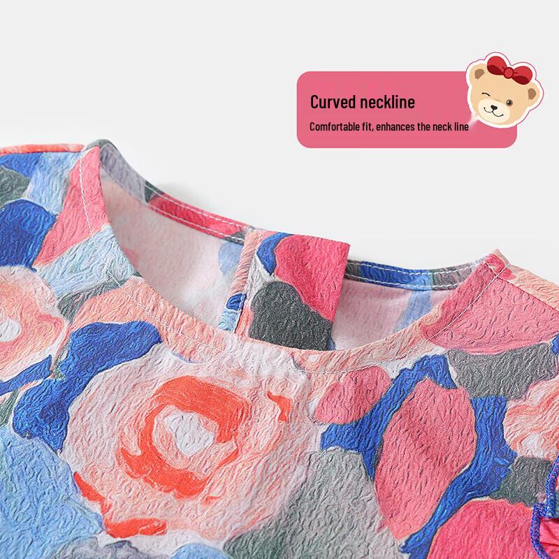 Classic Teddy Girls' Cotton Floral Princess Dress