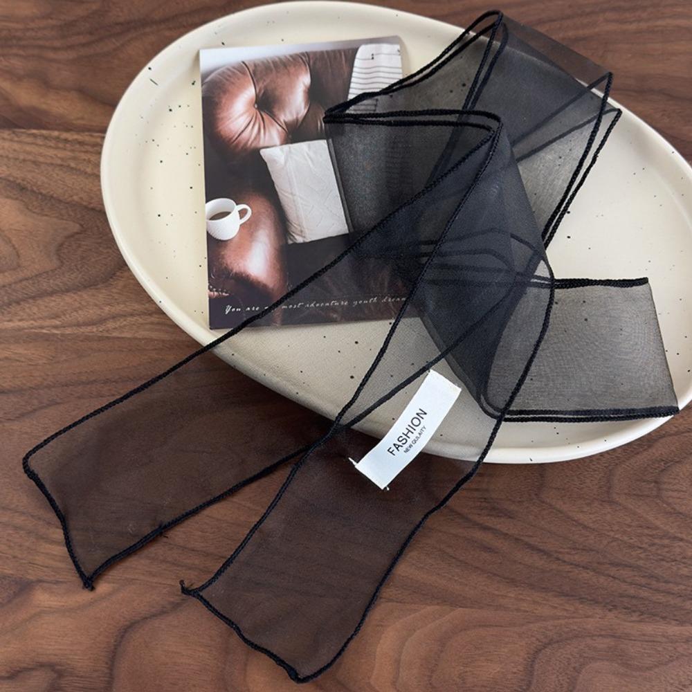 Y2K Silk Scarf Thin Organza Headscarf Decorative Long Skinny Scarf  Beach