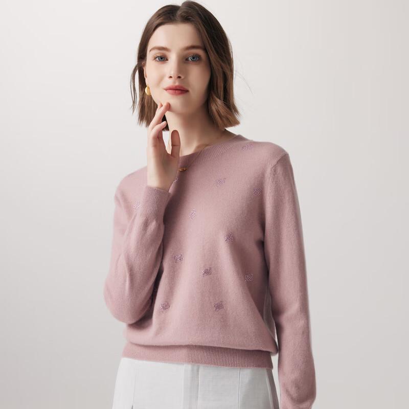 Palo Women's 100% Cashmere Jacquard Round Neck Sweater