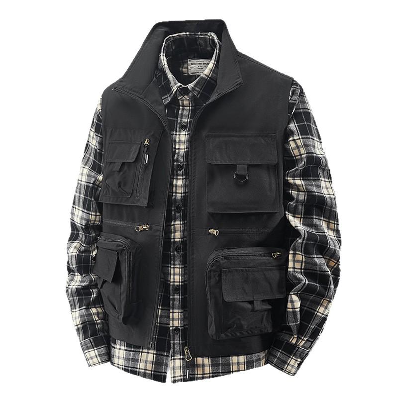 Men's Outdoor Workwear Multi-Pocket Vest - Thin, Sleeveless Fishing & Photography Jacket