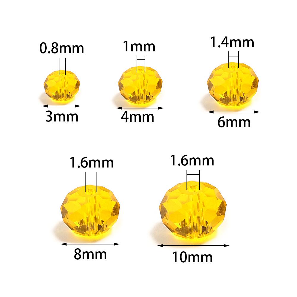 50-200pcs Faceted Crystal Beads 3/4/6/8/10mm Transparent Mixed Color Glass Loose Beads For Jewelry Making DIY Bracelets Necklace