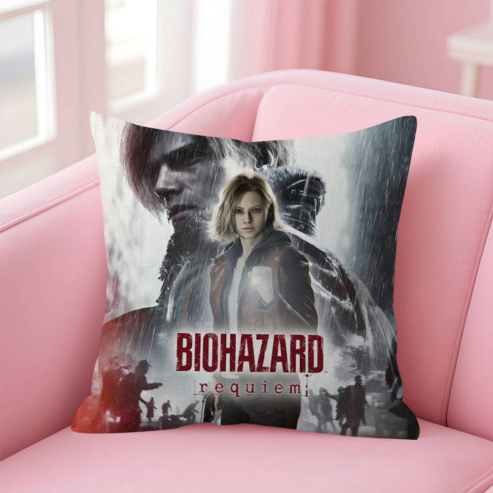 Cushion Cover Pillowcase Upholstery Sofa Throw Pillow Home Decor Pillowcas Game RResident Evil Requiem