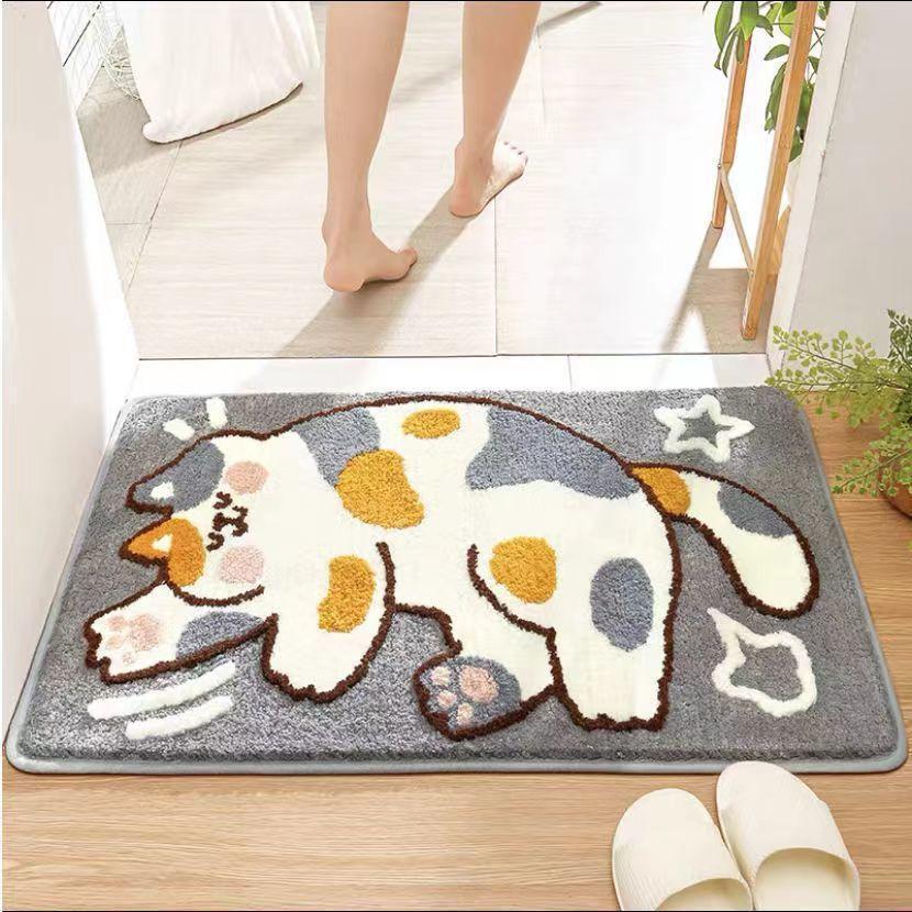 Cartoon Floor Mat Bathroom Water Absorbing and Anti Slip Foot Mat Household Carpet
