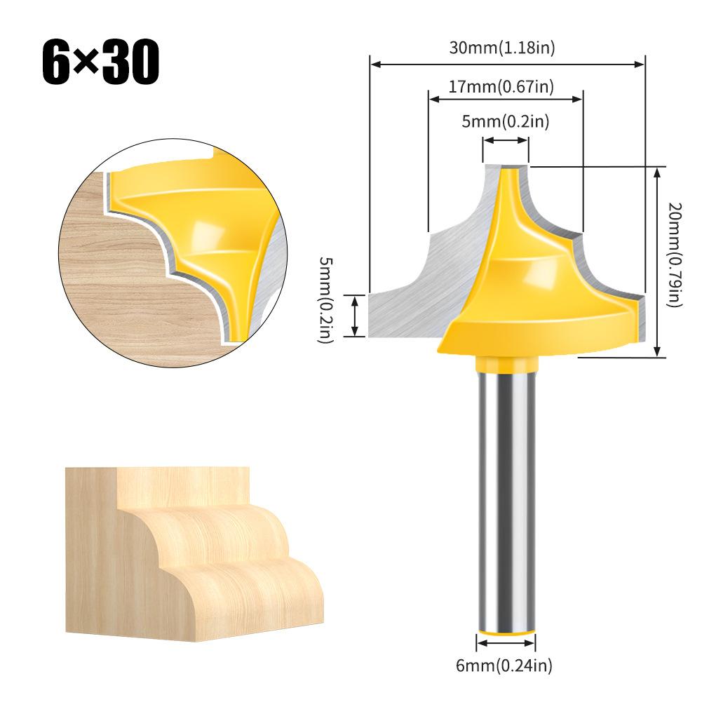 

1/4 handle bilateral double R wire cutter slotting cutter door plate cutter flower line cutter door core plate milling cutter double R wire cutter Double R engraving knife 6 * 30