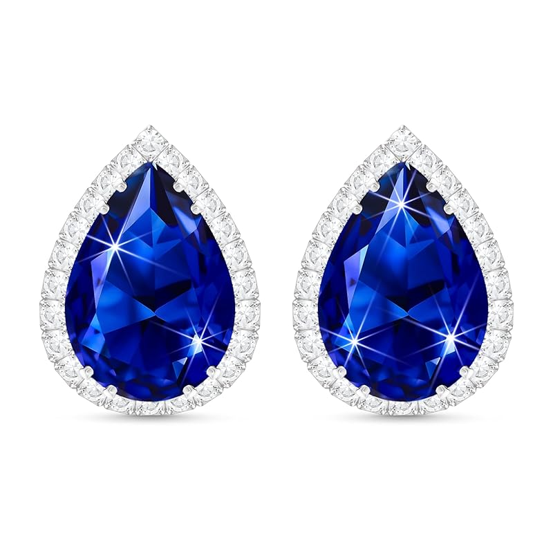 

Linawe sapphire silver earrings earrings ladies crystal jewelry crystal jewelry platinum earrings set peering diamond birthday present wedding woman