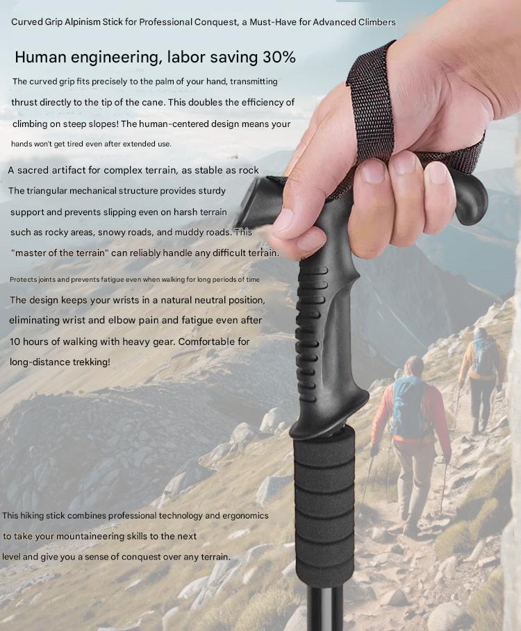 Outdoor Hiking Poles, Retractable Climbing Canes, Aluminum Alloy Walking Sticks, Canes, Walking Sticks