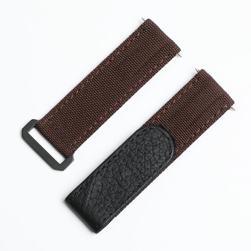 Rolex 20mm Nylon Canvas Leather Watch Band