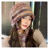 Big Head Wool Pile Hat for Women Lazy Feeling Autumn and Winter Korean Style Face Small Fashion Thickened Warm Knitted Hat