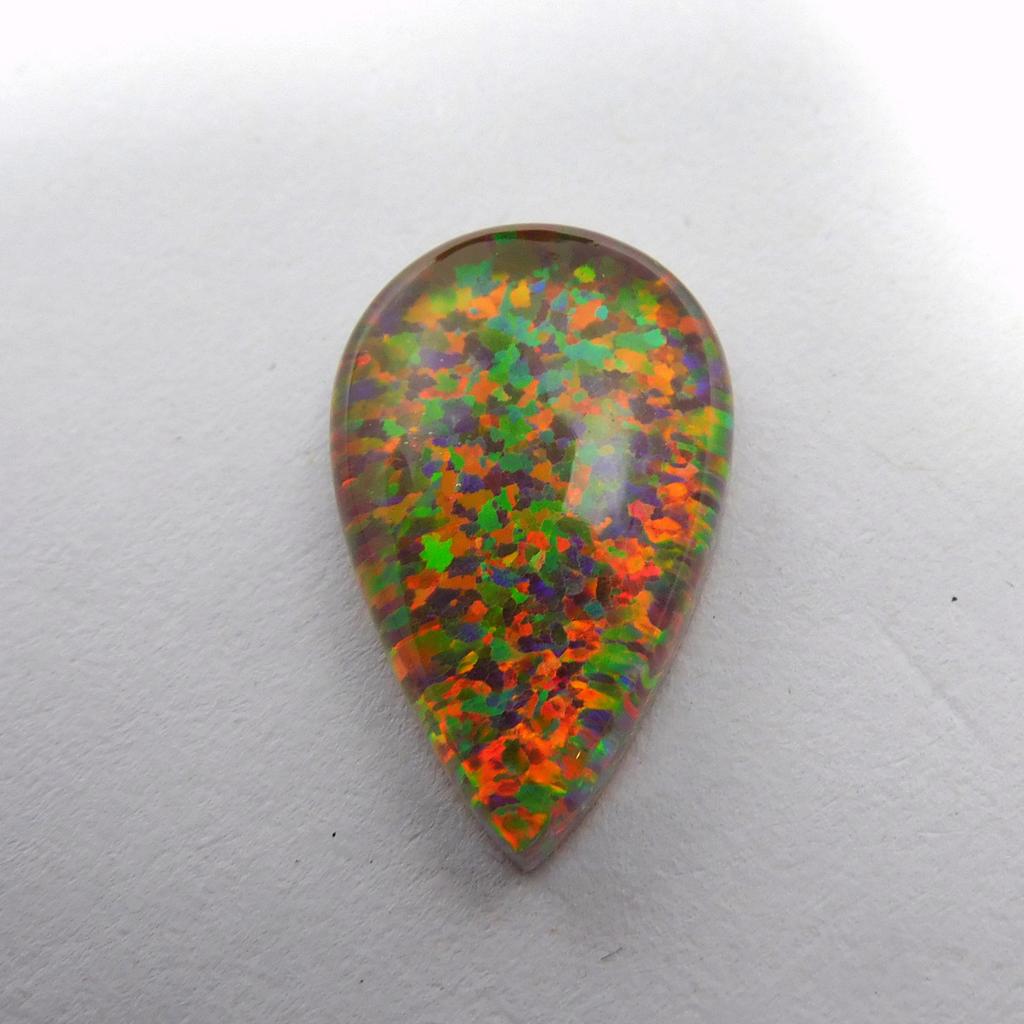 Boulder Opal Lab Created 9 Ct Pear Certified Beautiful Loose Gemstone