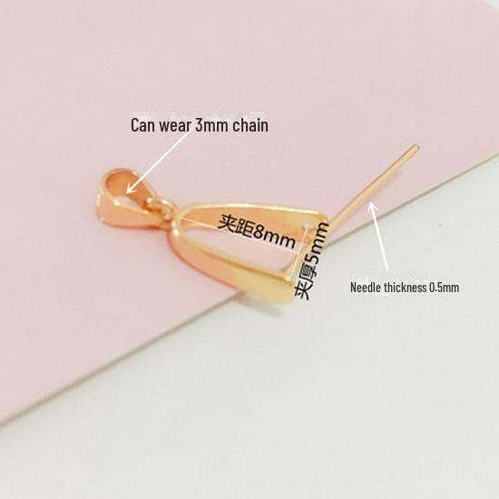 Adjustable S925 Silver-Plated Pendant Buckle with 18K Gold Jade Clip