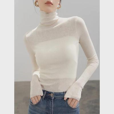 Pull Tricoté Col Haut Coupe Slim 2025 – Printemps Léger