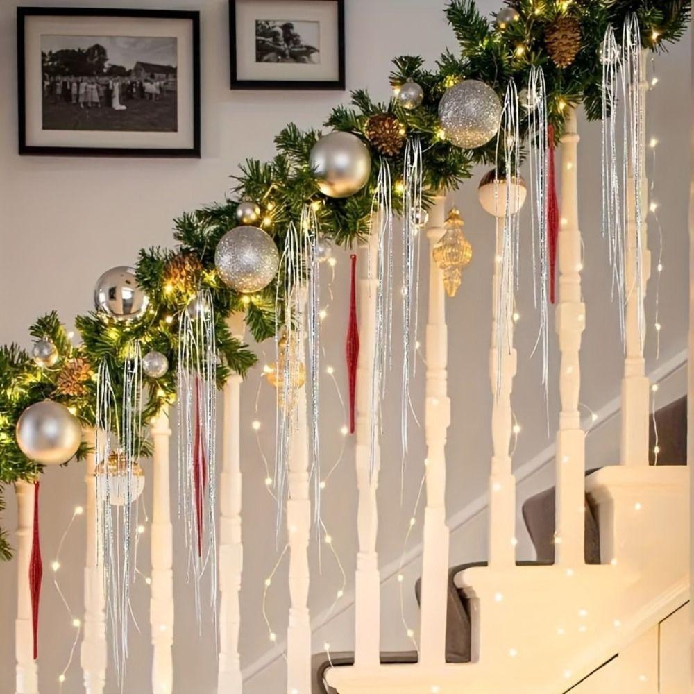 

5000Pcs 47cm Colorful Silk Decoration Reusable Light Weight Christmas Tree Metal Wire Durable Dazzling золотой