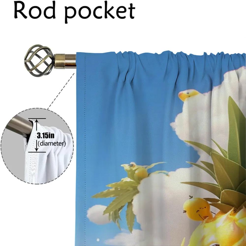 Frucht Ananas Küchenvorhänge für Wohnzimmer Halloween Dekoration Tüll für Schlafzimmer Raumteiler Jalousien Verdunkelungsvorhang Kamera