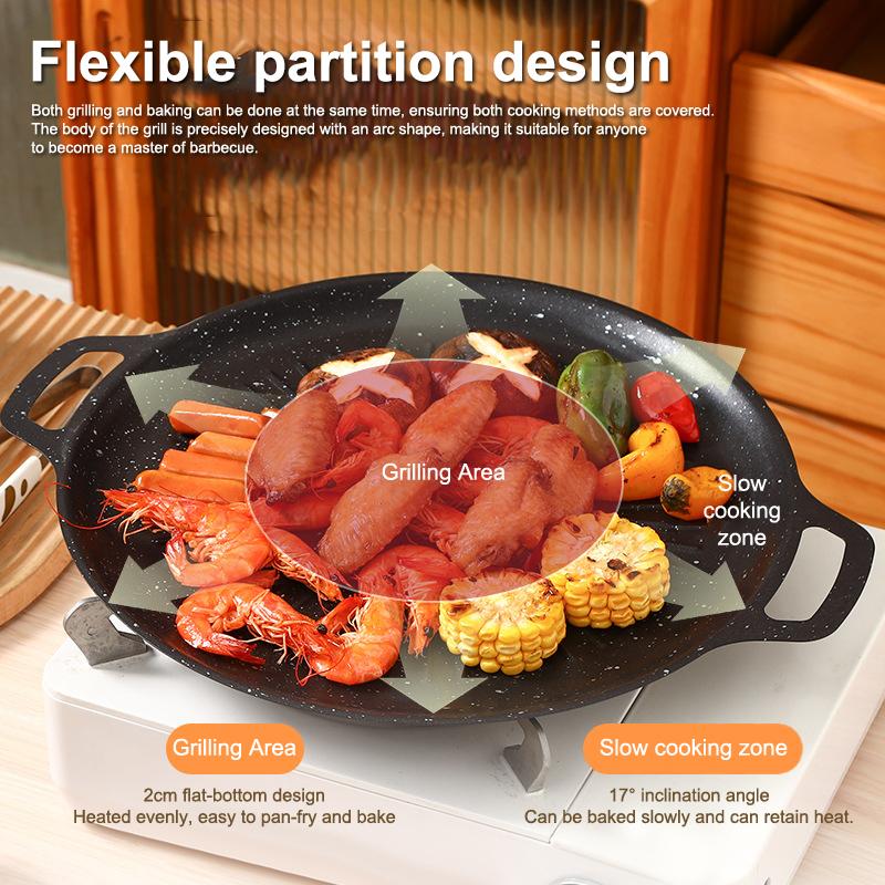 Nepřilnavá grilovací pánev pro indukční sporák - 28cm/32cm/34cm/38cm BBQ deska