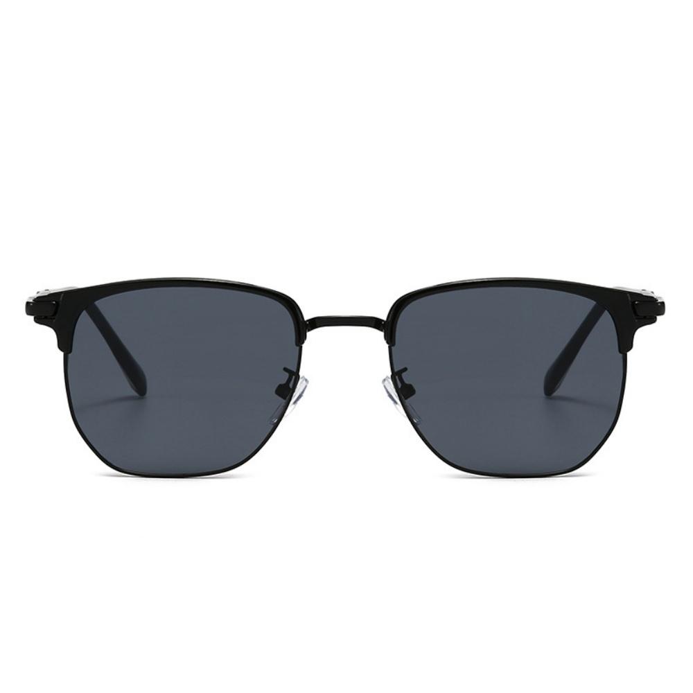 Vintage Half Frame Sunglasses For Women And Men Metal Sun Glasses Uv400 Protection Eyewear Travel Driving Sunscreen Glasses