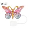 Cute Butterfly Straw Caps Silicone Toppers Covers for 10mm Straws, Dust-Proof Reusable Personalized Decorations Tumblers, Colorful Tips Accessories