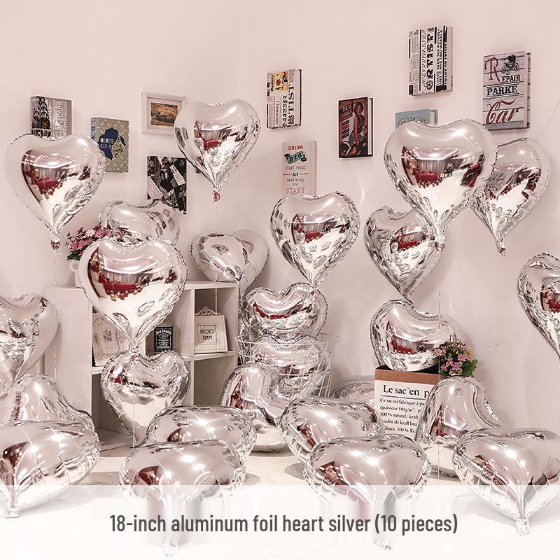 

Набор 18-дюймовых шаров из алюминиевой фольги в форме сердца для свадеб, помолвок, банкетов, дней рождения и украшений на День святого Валентина