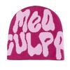 Mea Culpa Trendy Letter Print Beanies Knit  Hat Streetwear Cap Outfit Women Girl