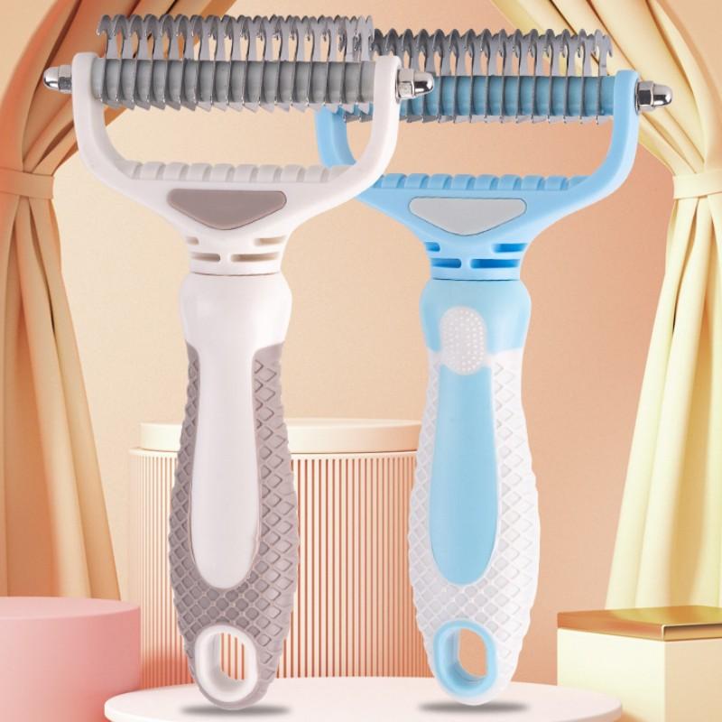Dog Comb Knife Dog Brush Pet Hair Remover Stainless Steel Combs for Dogs Hair Knot Cleaning Pet Grooming Brush Dogs Knife Comb