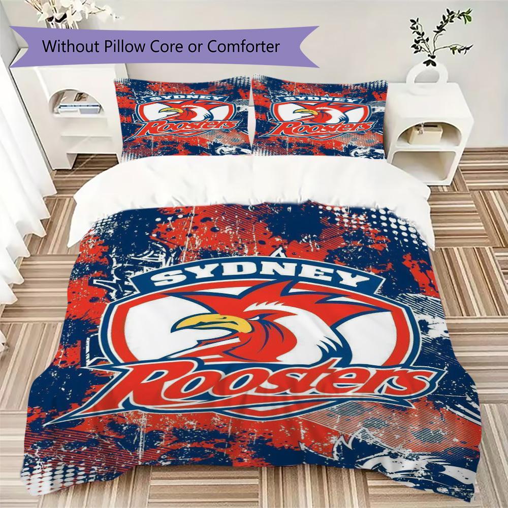 Sydney Red & White Eagles Pattern Bedding,Quilt Set Quilt Cover Pillowcase Home Birthday Gift (1*duvet Cover+2*pillowcase,without core)ZSJT0917400