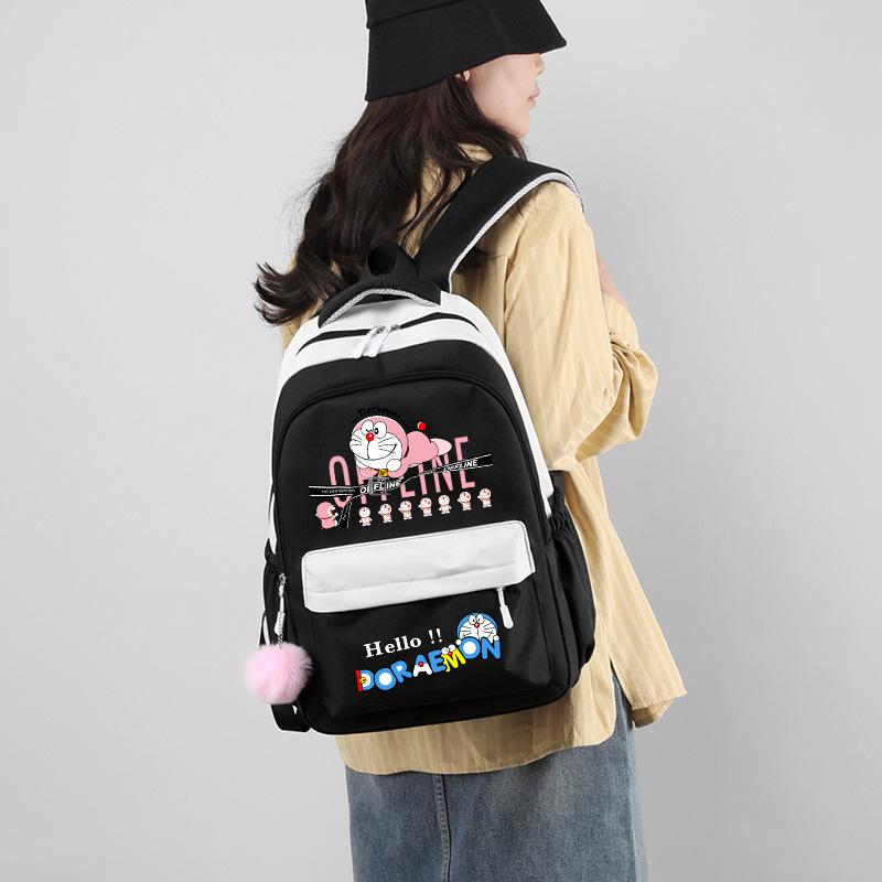 New Animation Peripheral Doraemon School Bag Backpack Cartoon Backpack Large Capacity Student School Bag Stationery