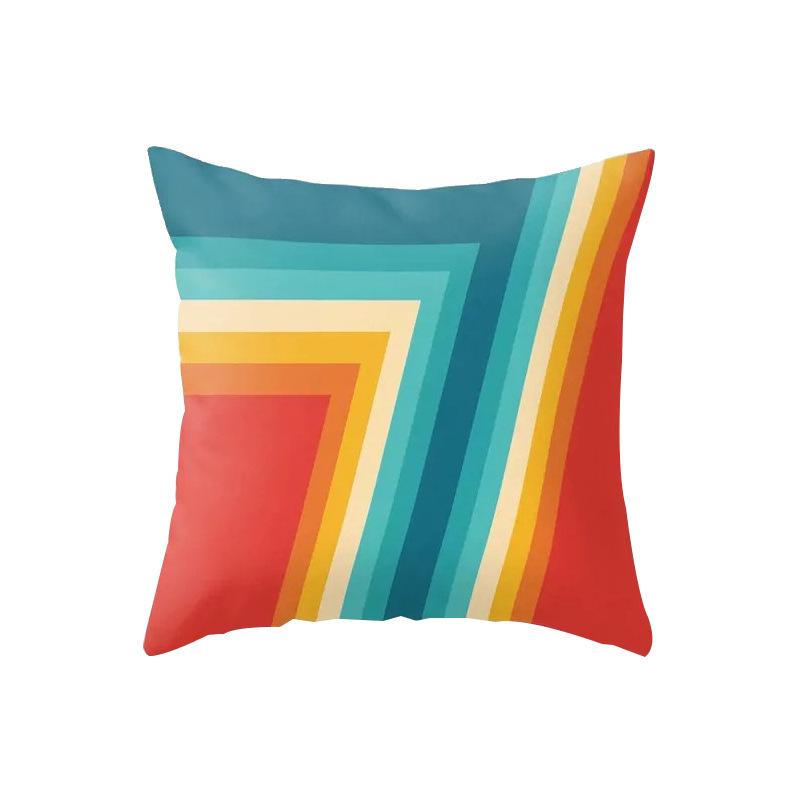 Car Waist Pillow Case Peach Leather Velvet Geometric Pattern Creative Home Polyester Pillow Case Yiwu Pillow