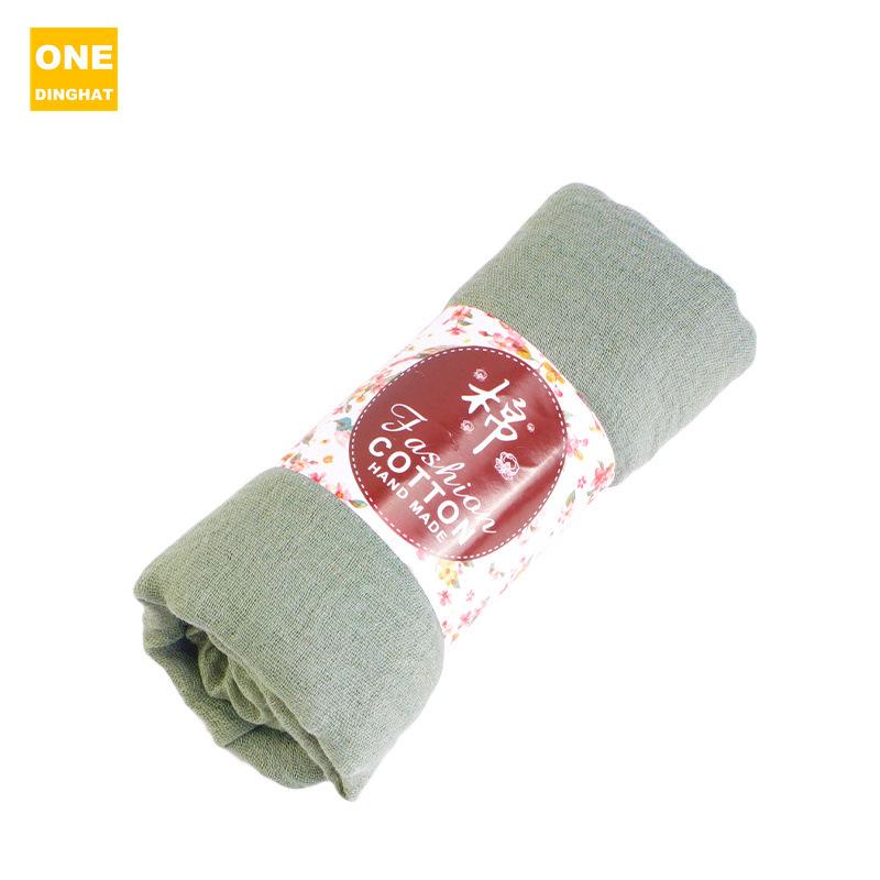 Pustende hodeplagg i bomull og lin, seersucker-skjerf, hodeplagg i etnisk stil, hodeplagg og lue Jdwj-32